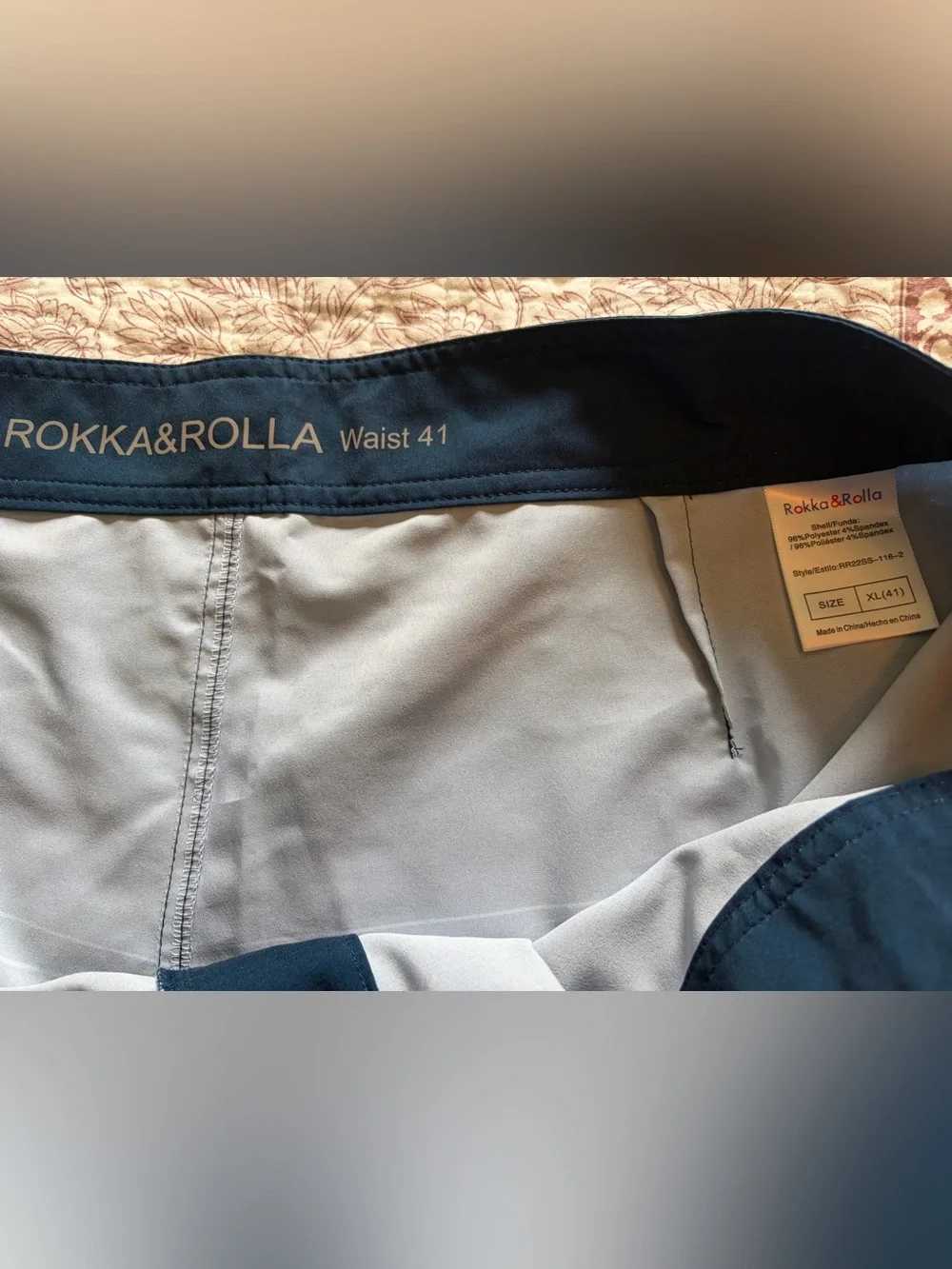 Men's Navy and Aqua Gradient Swim Board Shorts XL